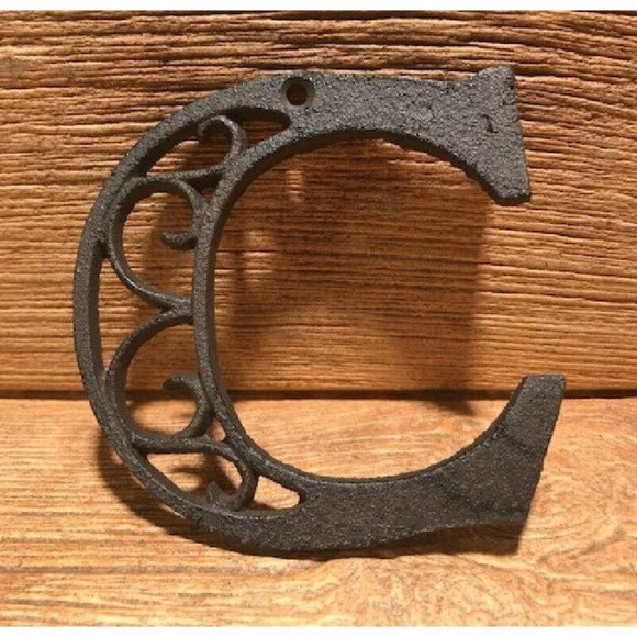 Cast Iron ANY LETTER 4 5/8" tall Raw Rustic Brown Ornate Cast Iron 0184-0557 - Picture 6 of 16